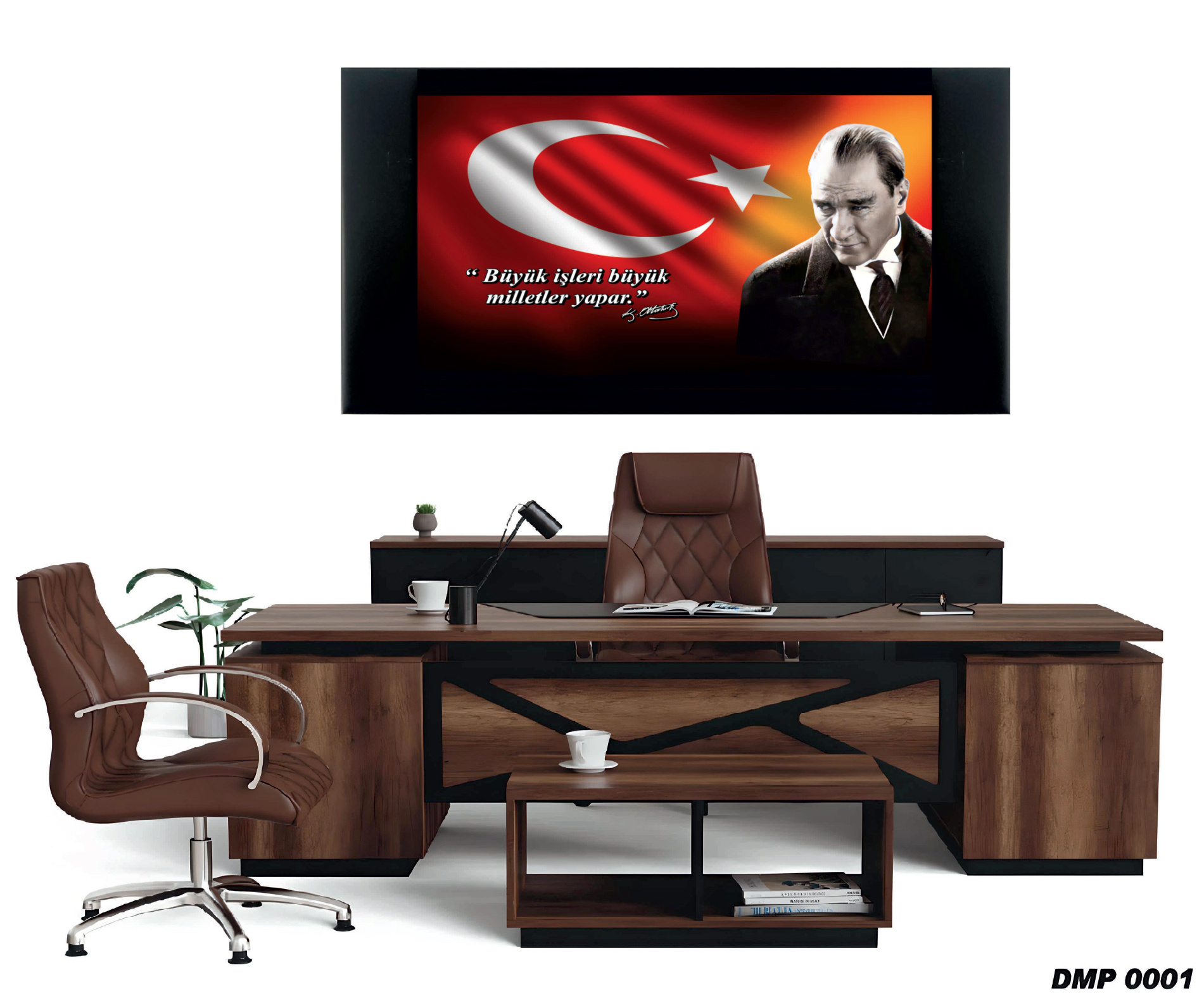 Atatürk Deri Makam Panosu #2 – DMP02 – Atatürk Leather Office Panel