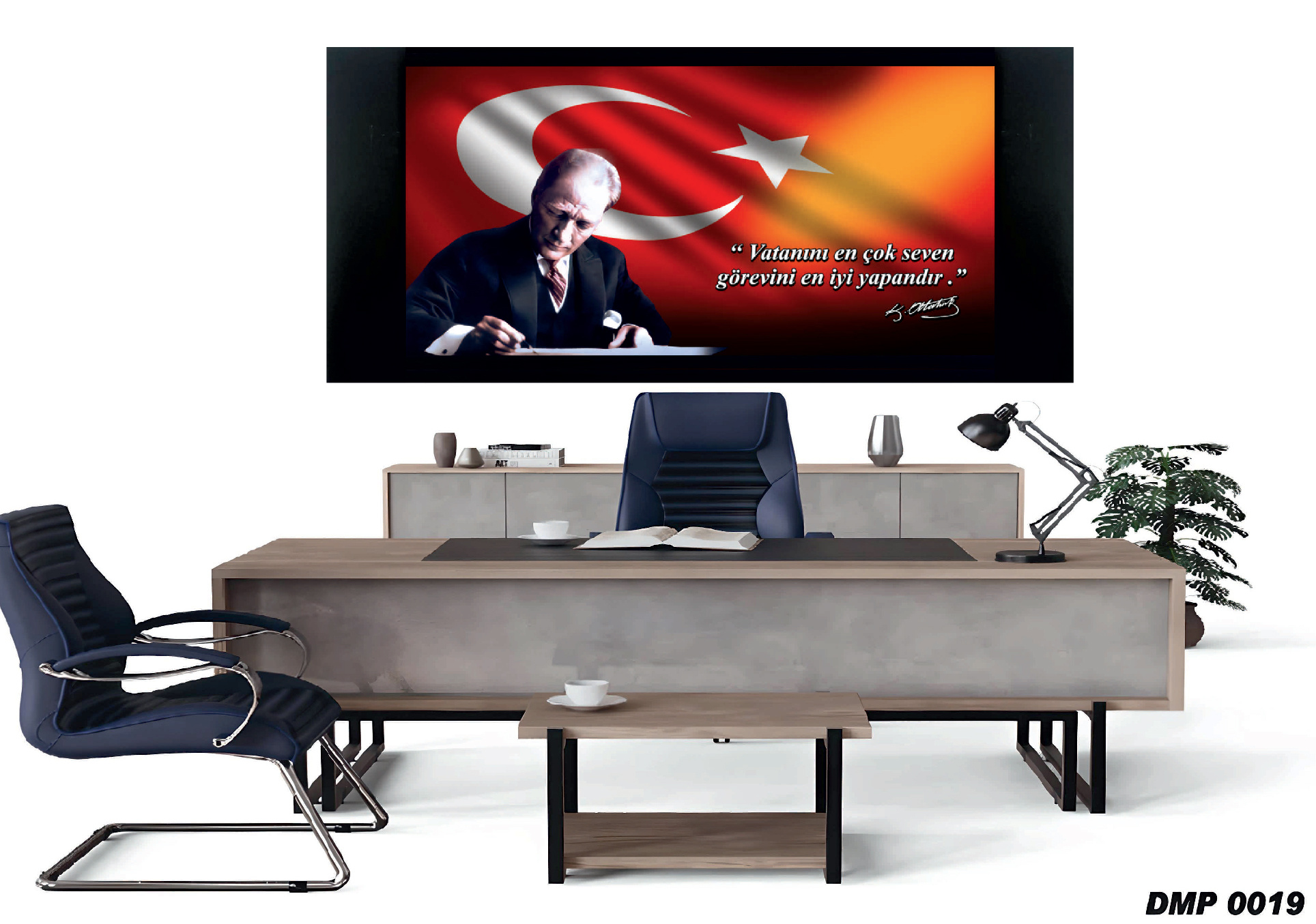 Atatürk Deri Makam Panosu #3 – DMP03 – Atatürk Leather Office Panel