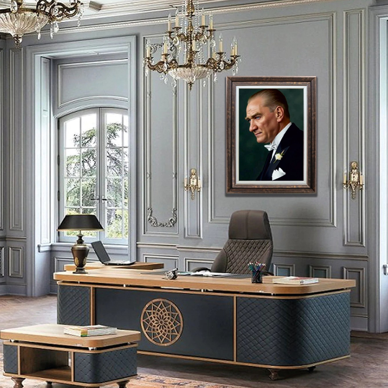 Çerçeveli Deri Atatürk Tablosu #2 – ÇDT02002 – Çerçeveli Deri Atatürk Tablosu