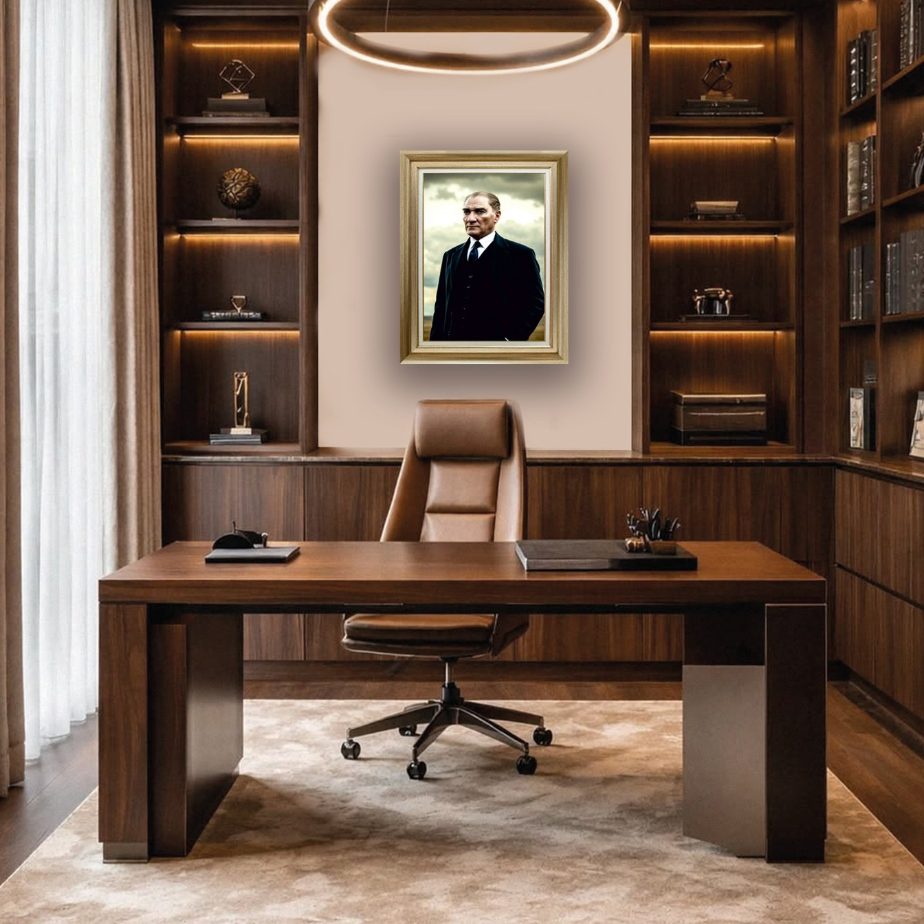 Çerçeveli Deri Atatürk Tablosu #29 – ÇDT02042 – Çerçeveli Deri Atatürk Tablosu