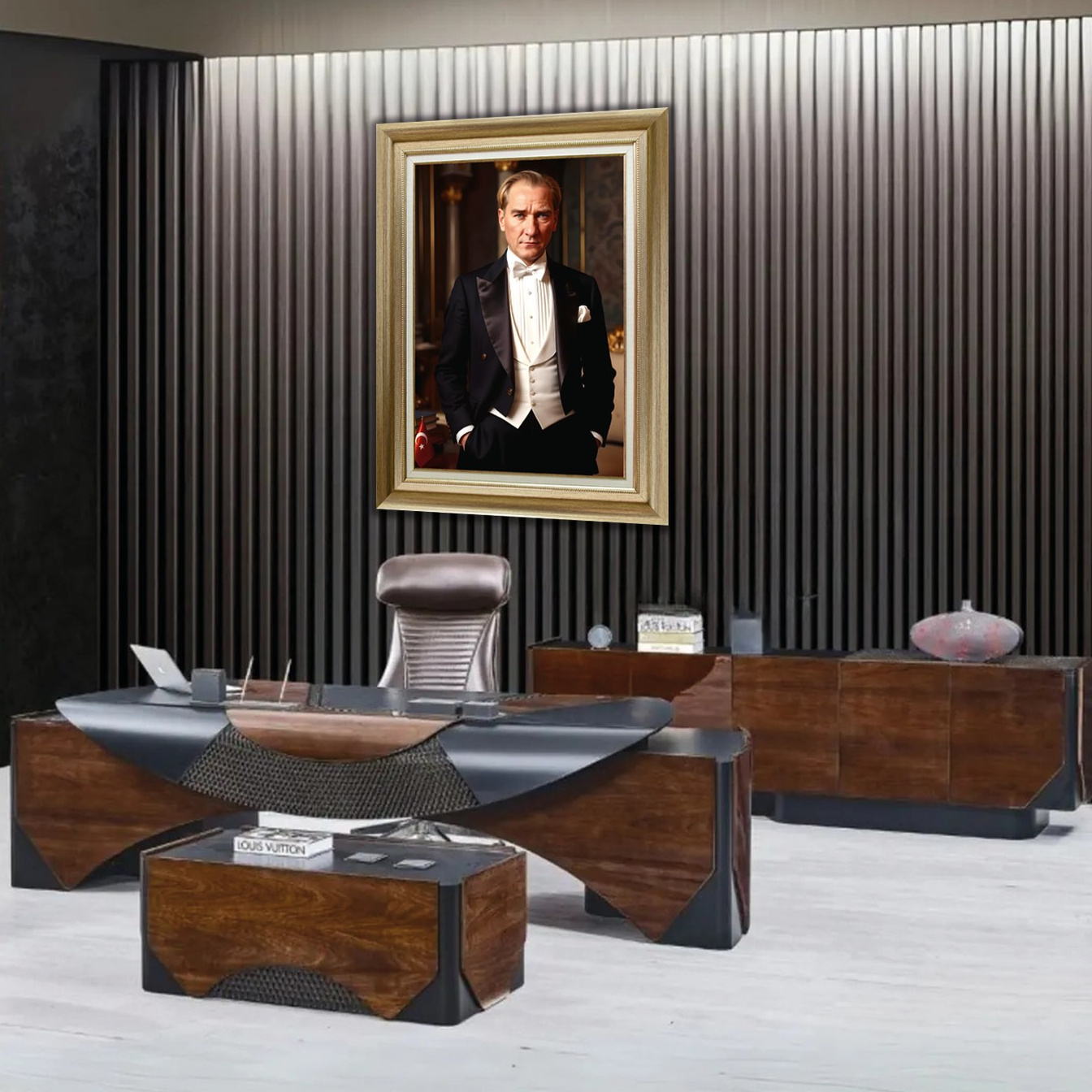 Çerçeveli Deri Atatürk Tablosu #34 – ÇDT02047 – Çerçeveli Deri Atatürk Tablosu