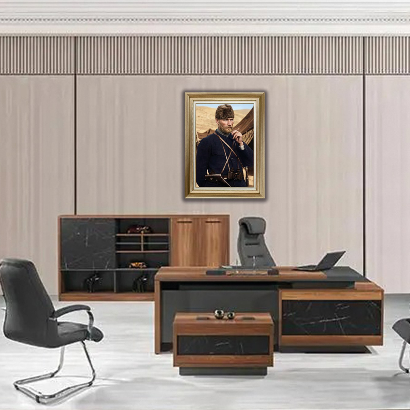 Çerçeveli Deri Atatürk Tablosu #45 – ÇDT02059 – Çerçeveli Deri Atatürk Tablosu