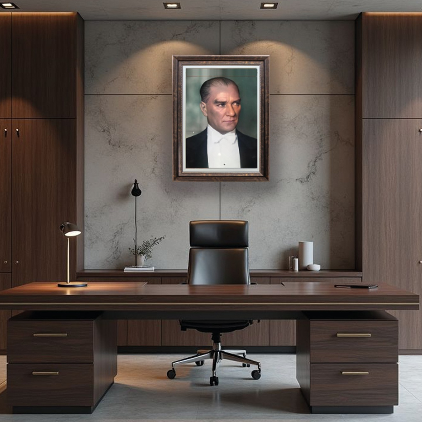 Çerçeveli Deri Atatürk Tablosu #16 – ÇDT02023 – Çerçeveli Deri Atatürk Tablosu