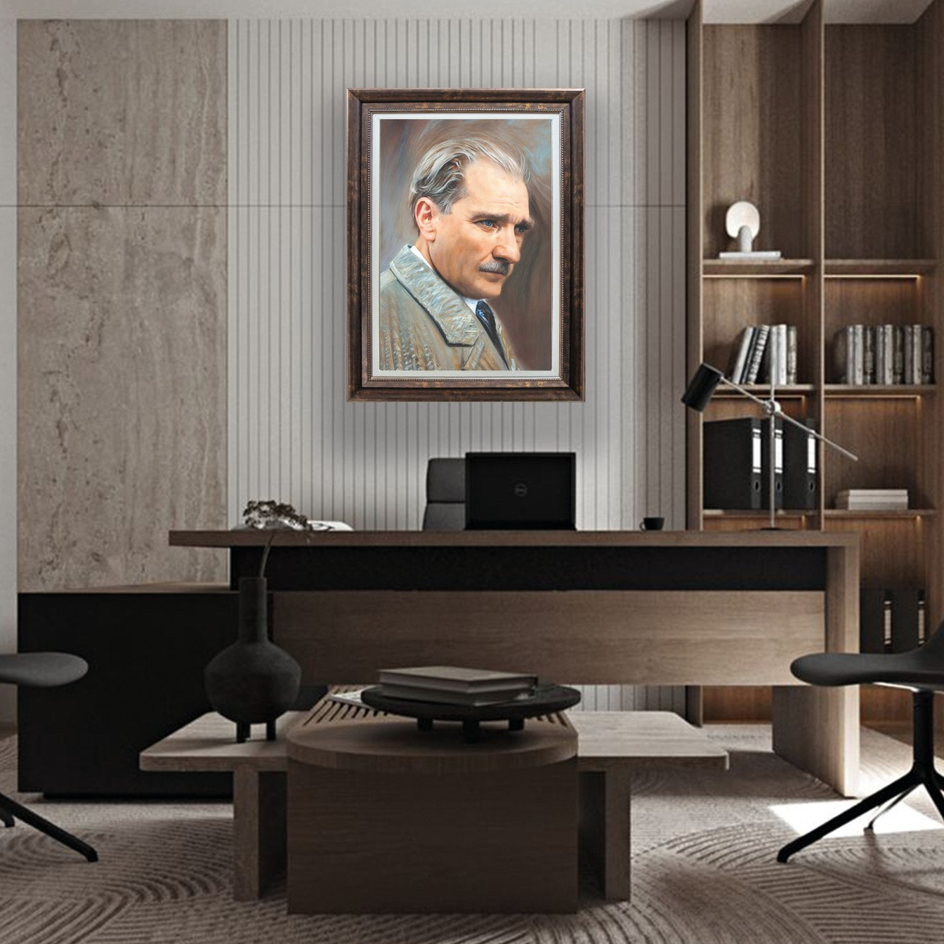 Çerçeveli Deri Atatürk Tablosu #9 – ÇDT02013 – Çerçeveli Deri Atatürk Tablosu