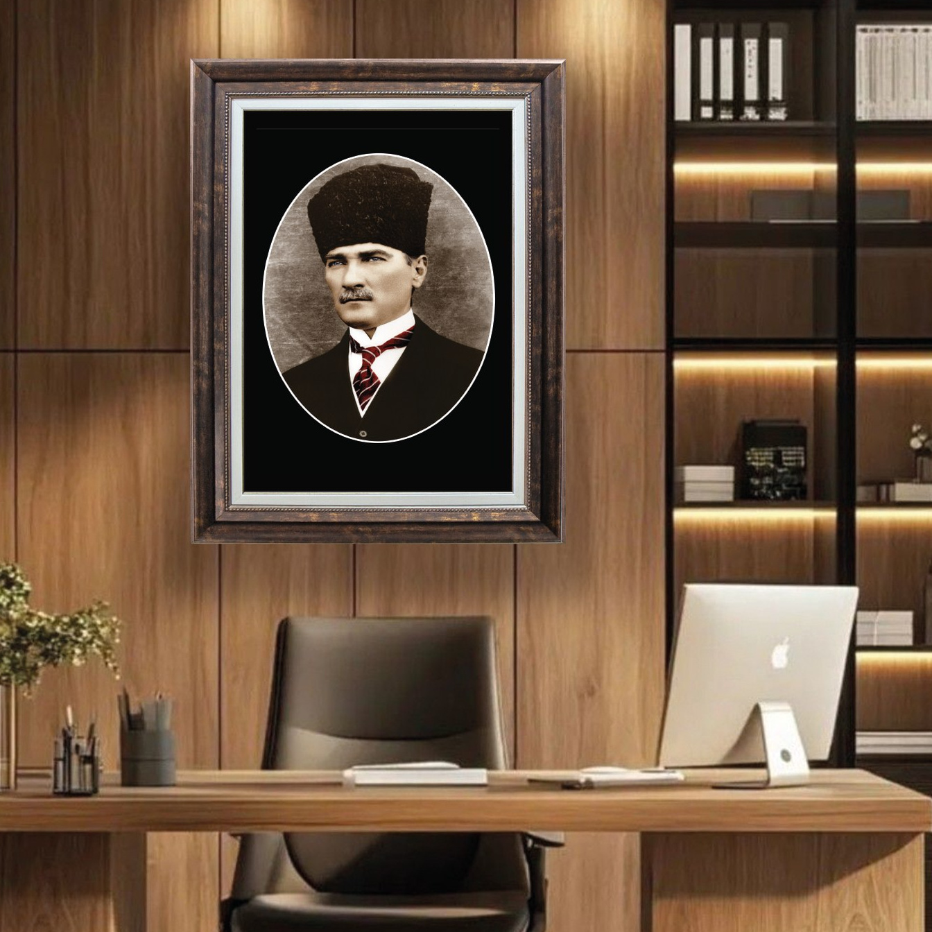 Çerçeveli Deri Atatürk Tablosu #4 – ÇDT02005 – Çerçeveli Deri Atatürk Tablosu