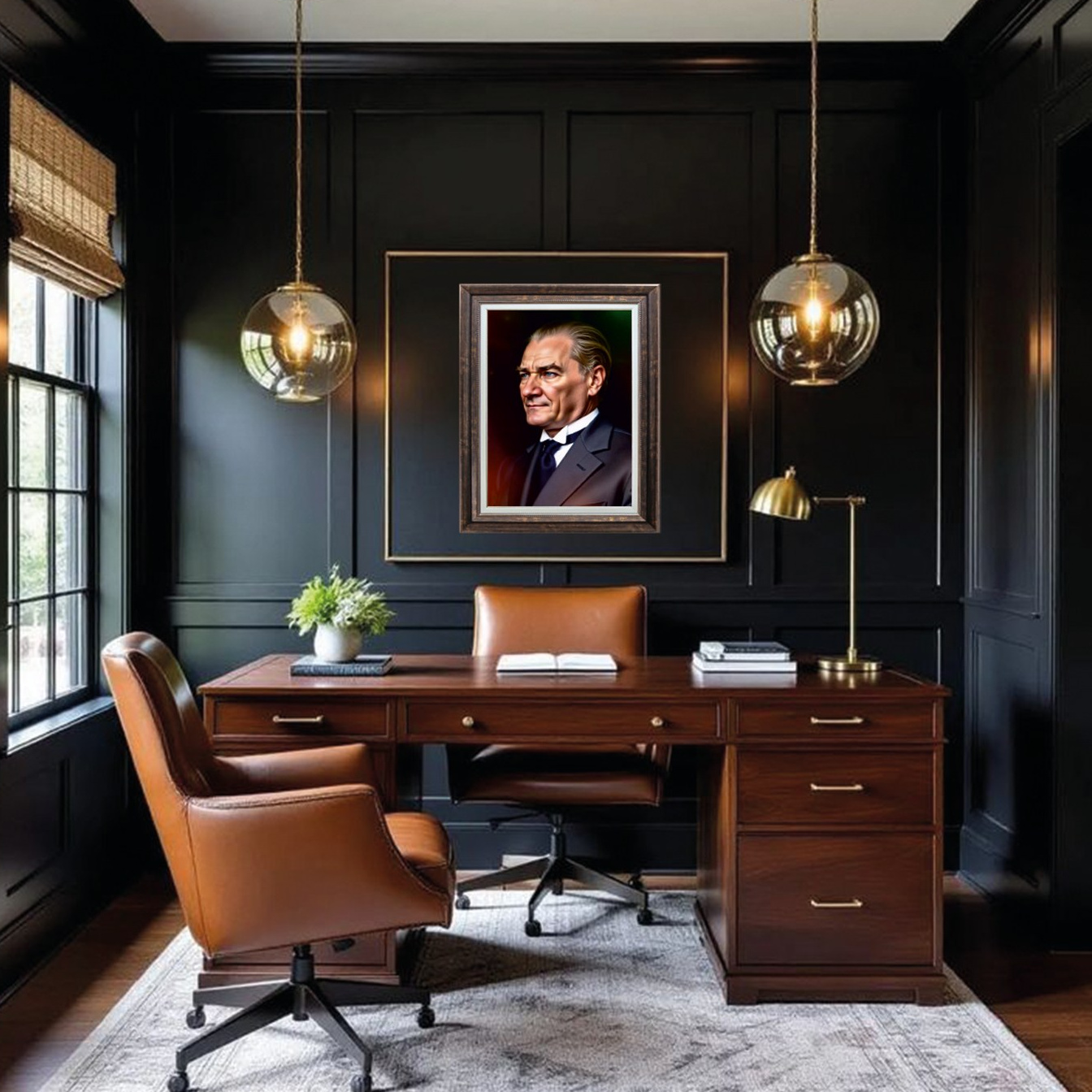 Çerçeveli Deri Atatürk Tablosu #21 – ÇDT02030 – Çerçeveli Deri Atatürk Tablosu